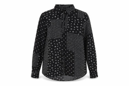 Womens UK Size 10 NEXT Black Basic Button-Up