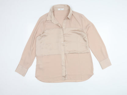 Womens UK Size L MNG Beige Basic Blouse