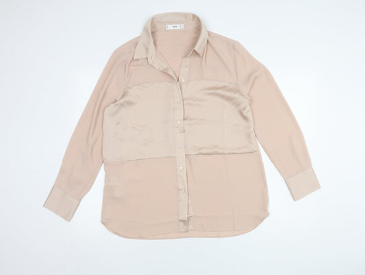 Womens UK Size L MNG Beige Basic Blouse