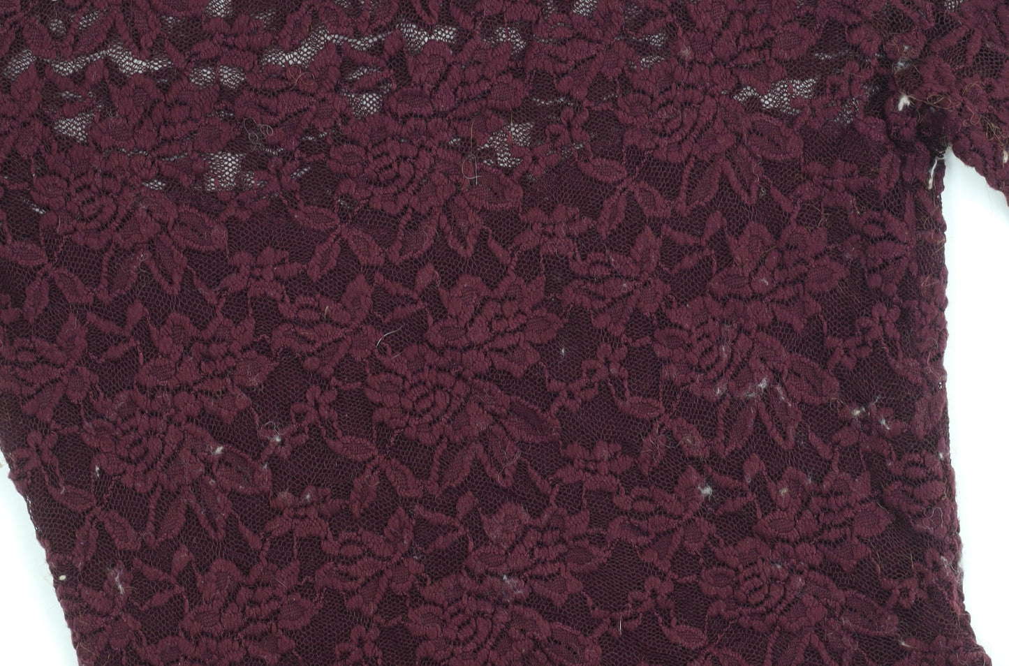 Bershka Women's Purple Lace Blouse M 3/4 Sleeve Casual