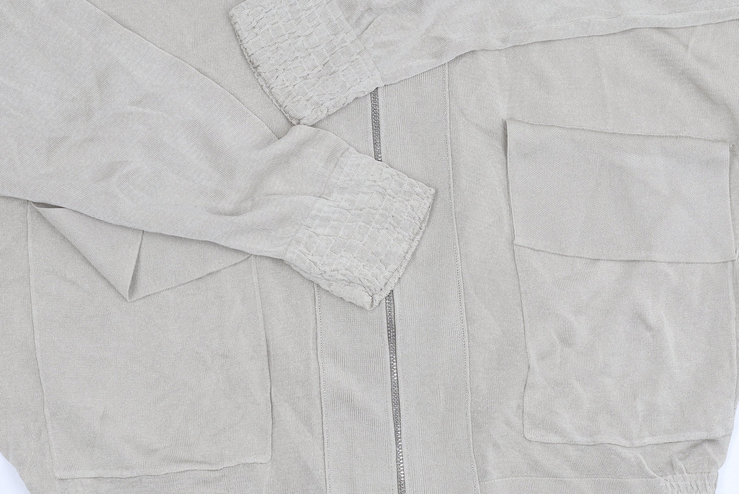 Womens UK Size S Zara Beige Full Zip Jumper