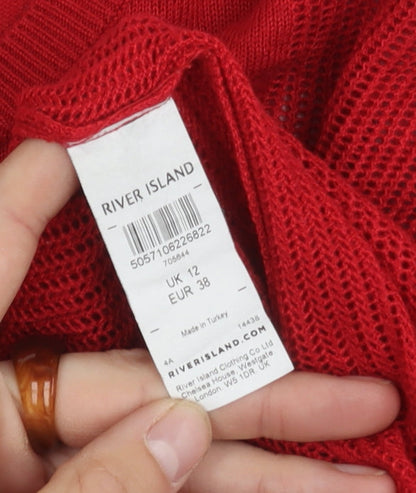 Womens UK Size 12 River Island Red Pullover Jumper