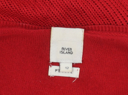 Womens UK Size 12 River Island Red Pullover Jumper