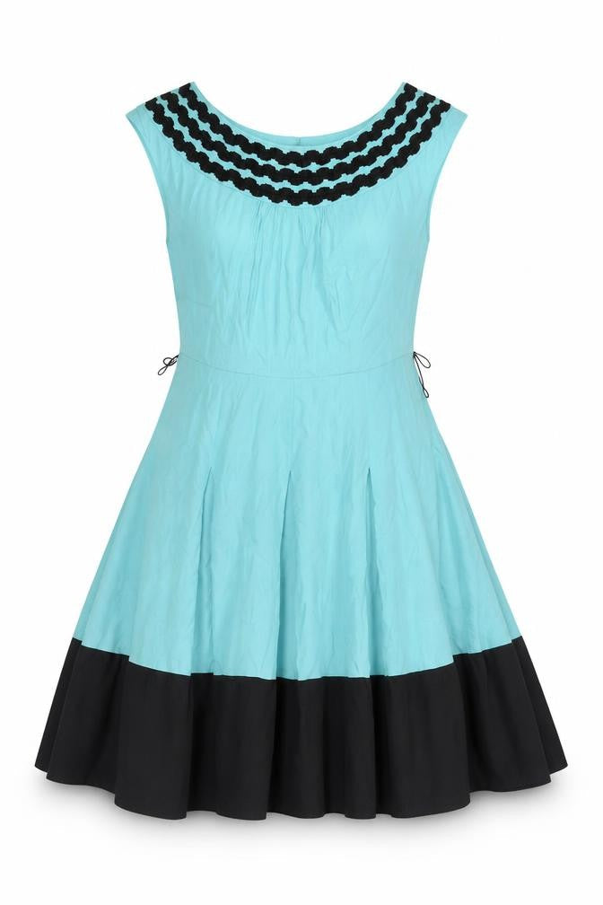 Monsoon Women's Blue Black Colourblock Dress 12