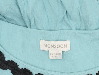 Monsoon Women's Blue Black Colourblock Dress 12