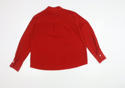 Zara Basic Red Women's High Neck Blouse Size 14