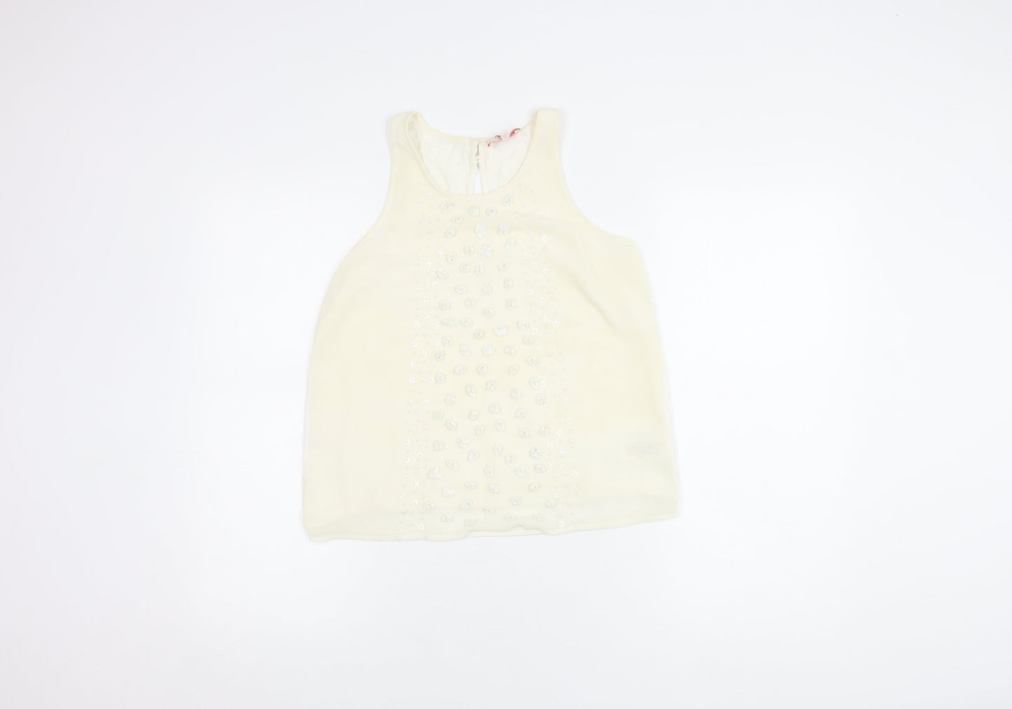 Womens UK Size 10 NEXT Ivory Basic Tank