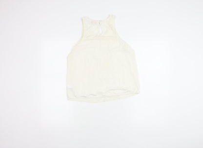 Womens UK Size 10 NEXT Ivory Basic Tank