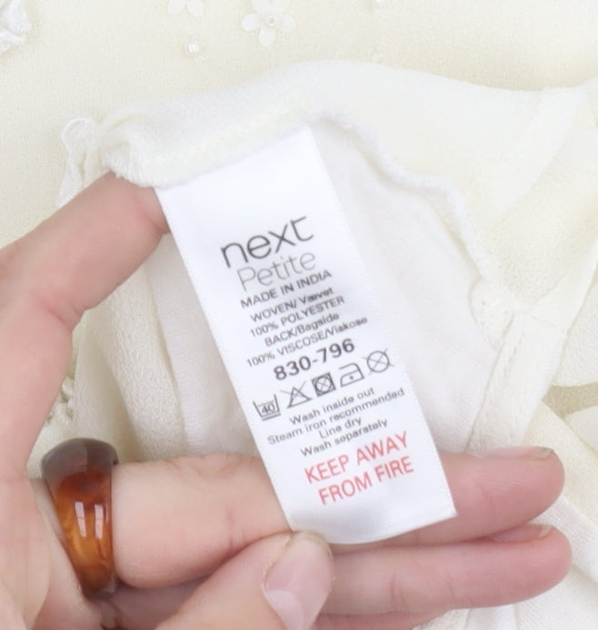 Womens UK Size 10 NEXT Ivory Basic Tank