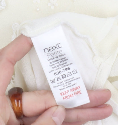 Womens UK Size 10 NEXT Ivory Basic Tank