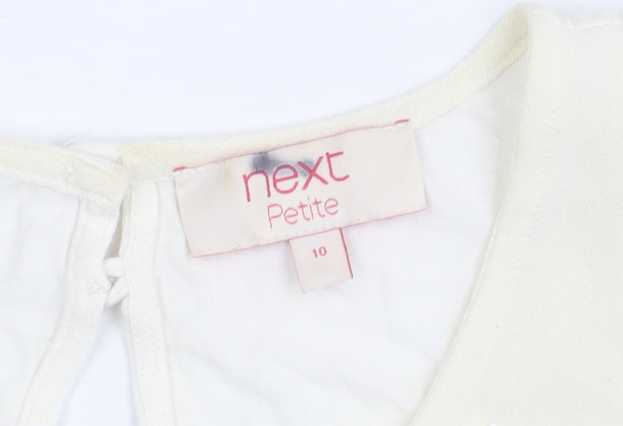 Womens UK Size 10 NEXT Ivory Basic Tank