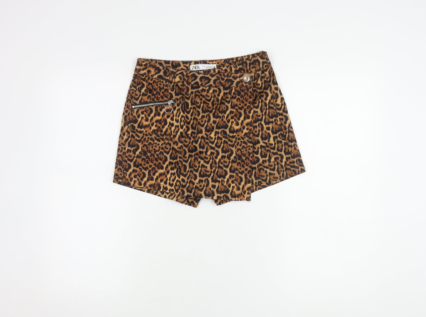Zara Women's Brown Animal Print Shorts Size 4