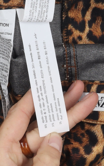 Zara Women's Brown Animal Print Shorts Size 4