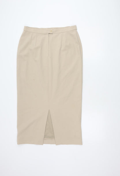 Marina Rinaldi Women's Beige Midi Pencil Skirt