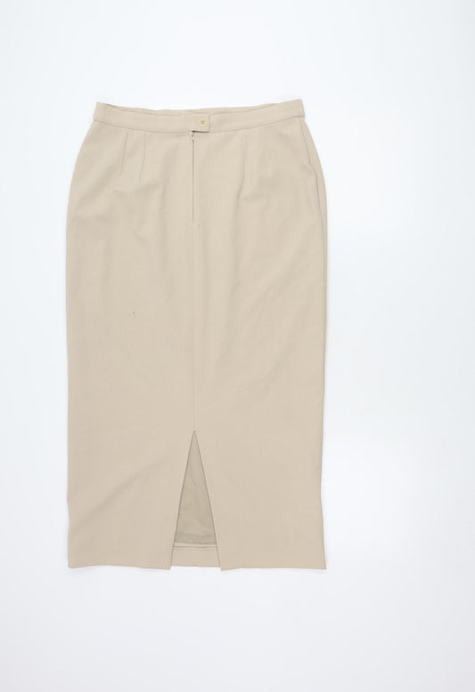 Marina Rinaldi Women's Beige Midi Pencil Skirt