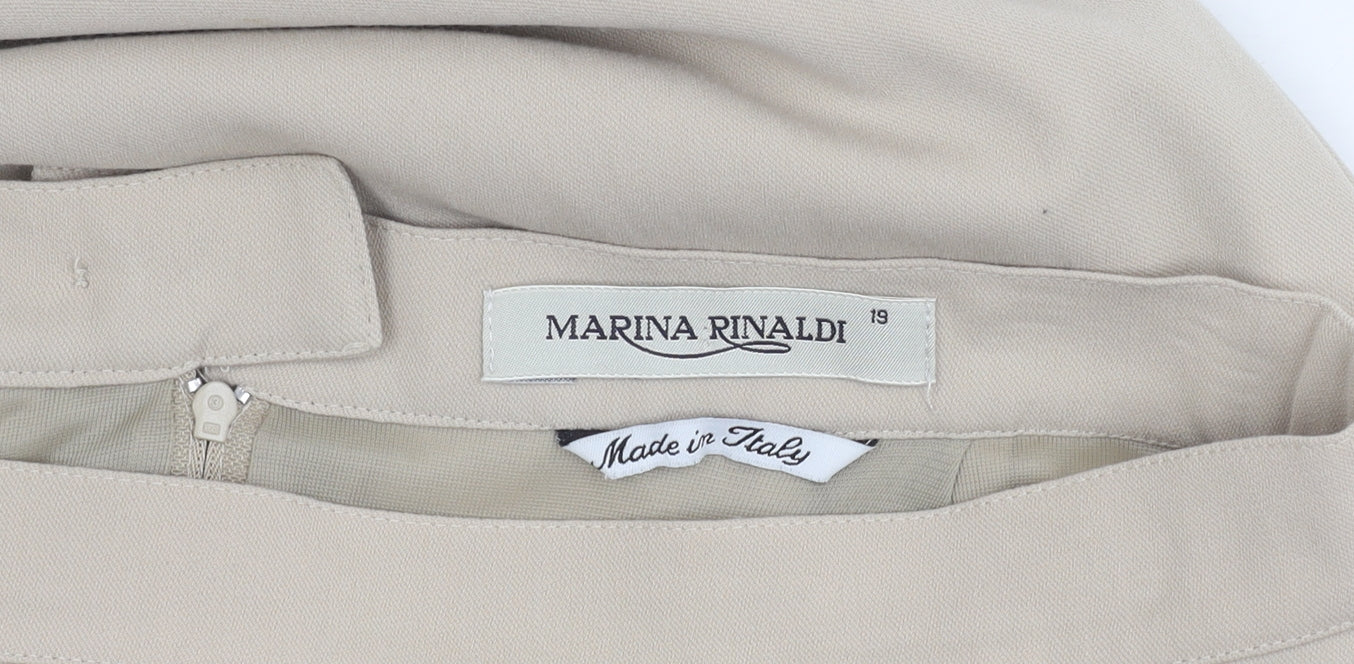 Marina Rinaldi Women's Beige Midi Pencil Skirt