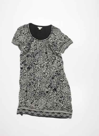 Monsoon Black Floral Sequin Dress, Women's Size 8