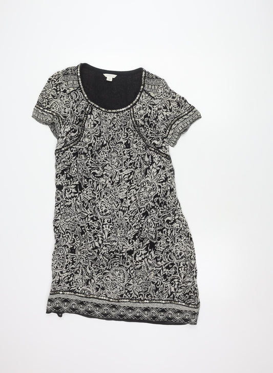 Monsoon Black Floral Sequin Dress, Women's Size 8