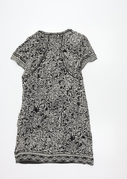 Monsoon Black Floral Sequin Dress, Women's Size 8