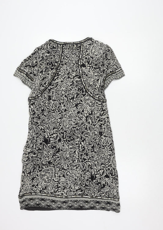 Monsoon Black Floral Sequin Dress, Women's Size 8
