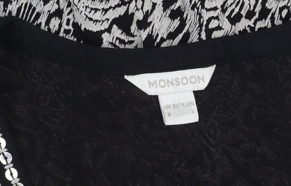 Monsoon Black Floral Sequin Dress, Women's Size 8
