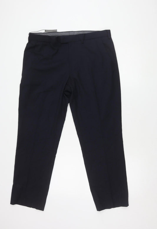 Marks and Spencer Men's Blue Dress Pants 36 Regular