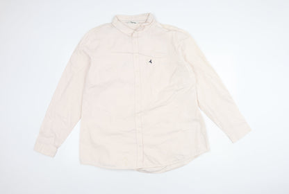 Next Men's Ivory Long Sleeve Button-Up Shirt