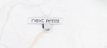 Next Petite Women's White Linen Blend Sleeveless Dress