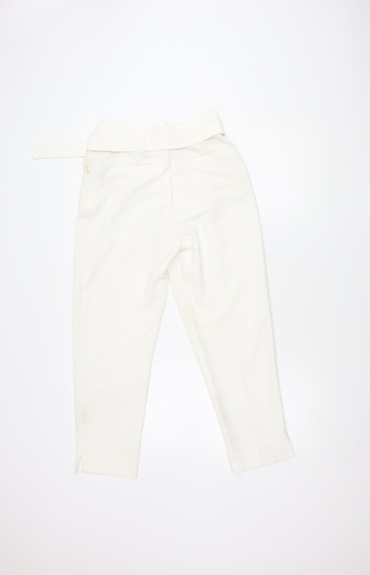 Topshop Women’s White Trousers, Size 10, Belted, Casual