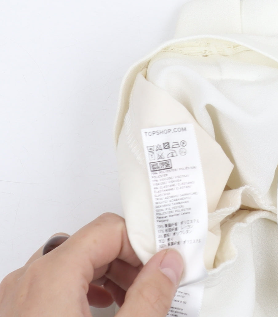 Topshop Women’s White Trousers, Size 10, Belted, Casual