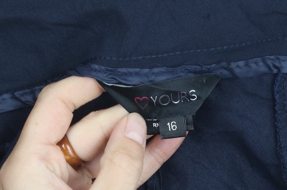 Womens UK Size 16 Yours Regular Fit  Blue Trousers