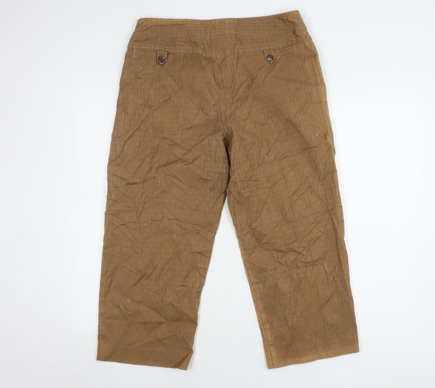 Anne Klein Women's Brown Geometric Stretch Trousers Size 12