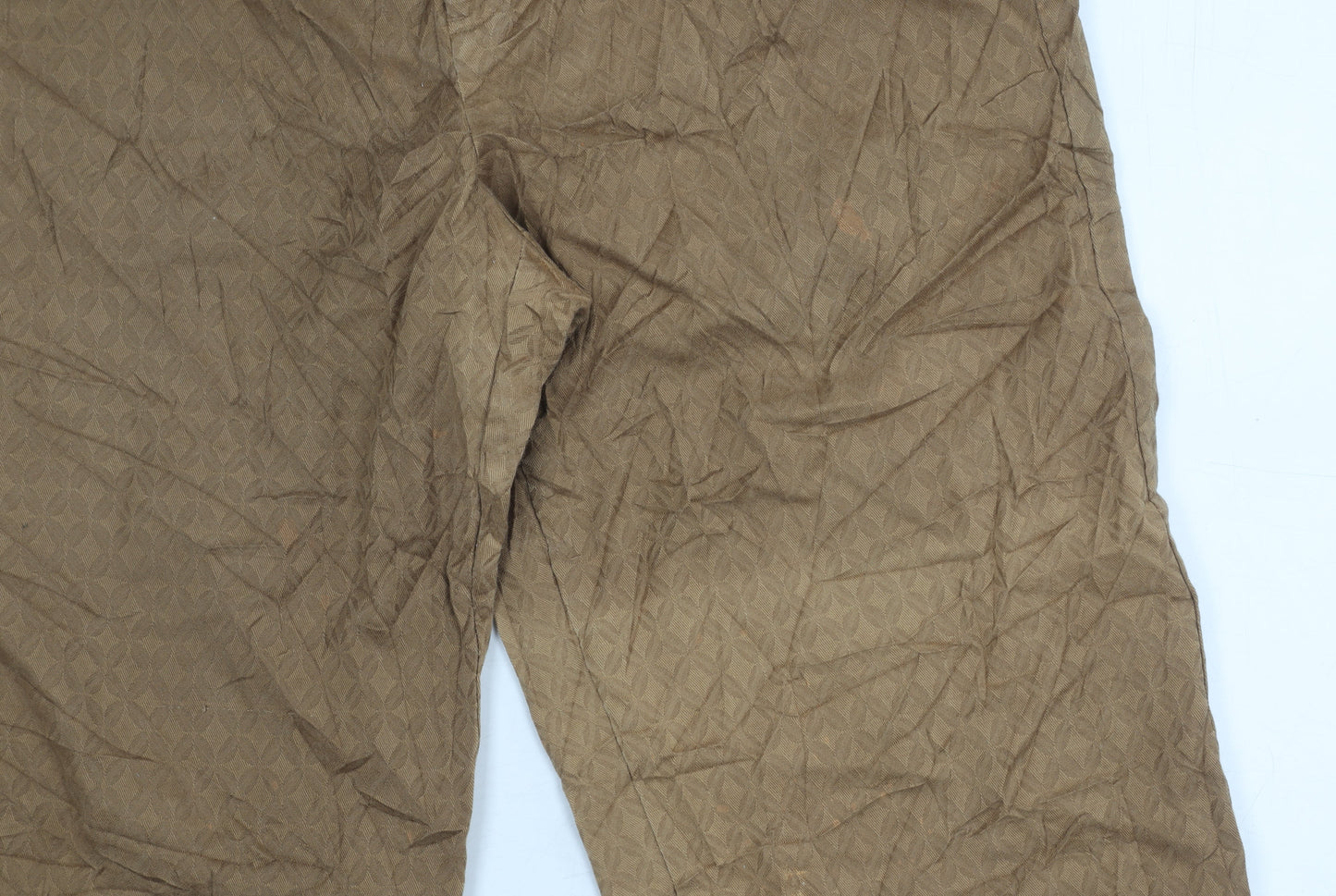Anne Klein Women's Brown Geometric Stretch Trousers Size 12