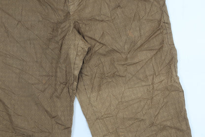 Anne Klein Women's Brown Geometric Stretch Trousers Size 12