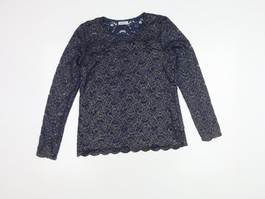 Damart Women's Blue Lace Blouse, Size 10