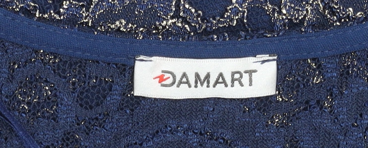 Damart Women's Blue Lace Blouse, Size 10