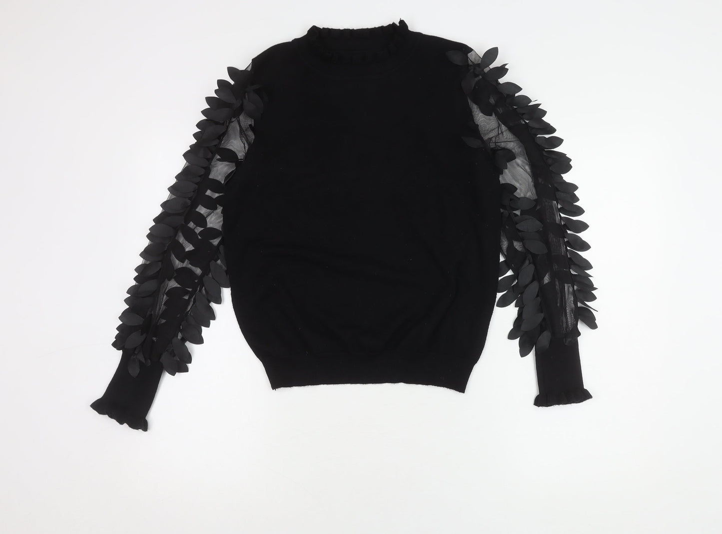 Womens UK Size S QED London Black Pullover Jumper