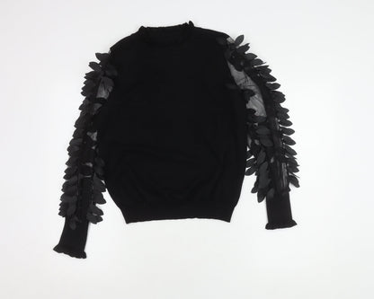 Womens UK Size S QED London Black Pullover Jumper