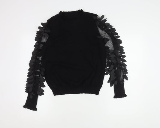 Womens UK Size S QED London Black Pullover Jumper