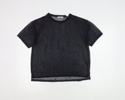 Light Before Dark Women's Black Sheer Mesh T-Shirt M