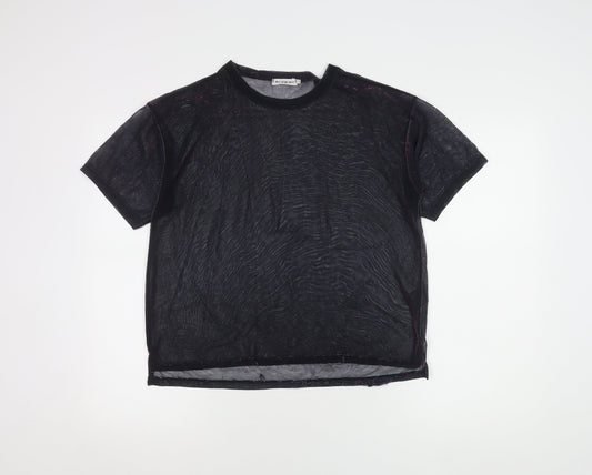 Light Before Dark Women's Black Sheer Mesh T-Shirt M