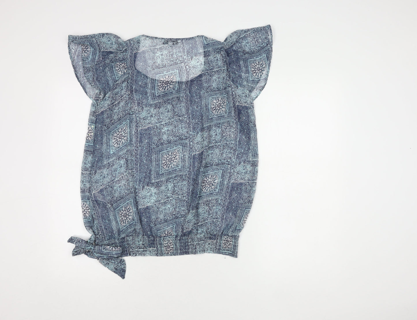 Womens UK Size 12 Debenhams Blue Tunic Blouse
