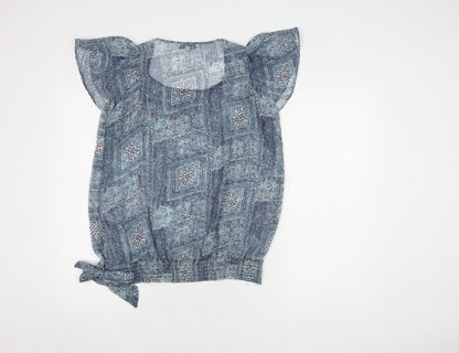Womens UK Size 12 Debenhams Blue Tunic Blouse