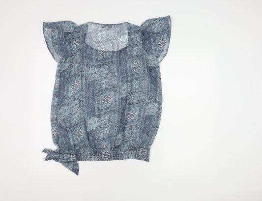 Womens UK Size 12 Debenhams Blue Tunic Blouse