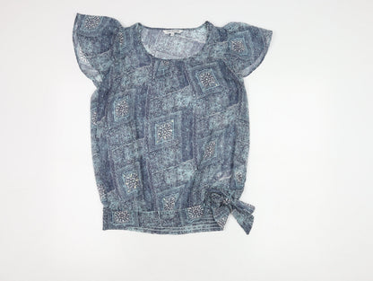 Womens UK Size 12 Debenhams Blue Tunic Blouse