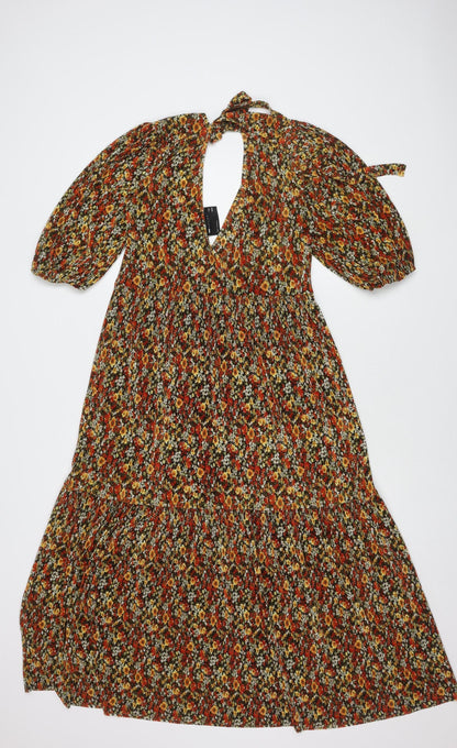ASOS DESIGN Women's Multicoloured Floral Dress Size 4