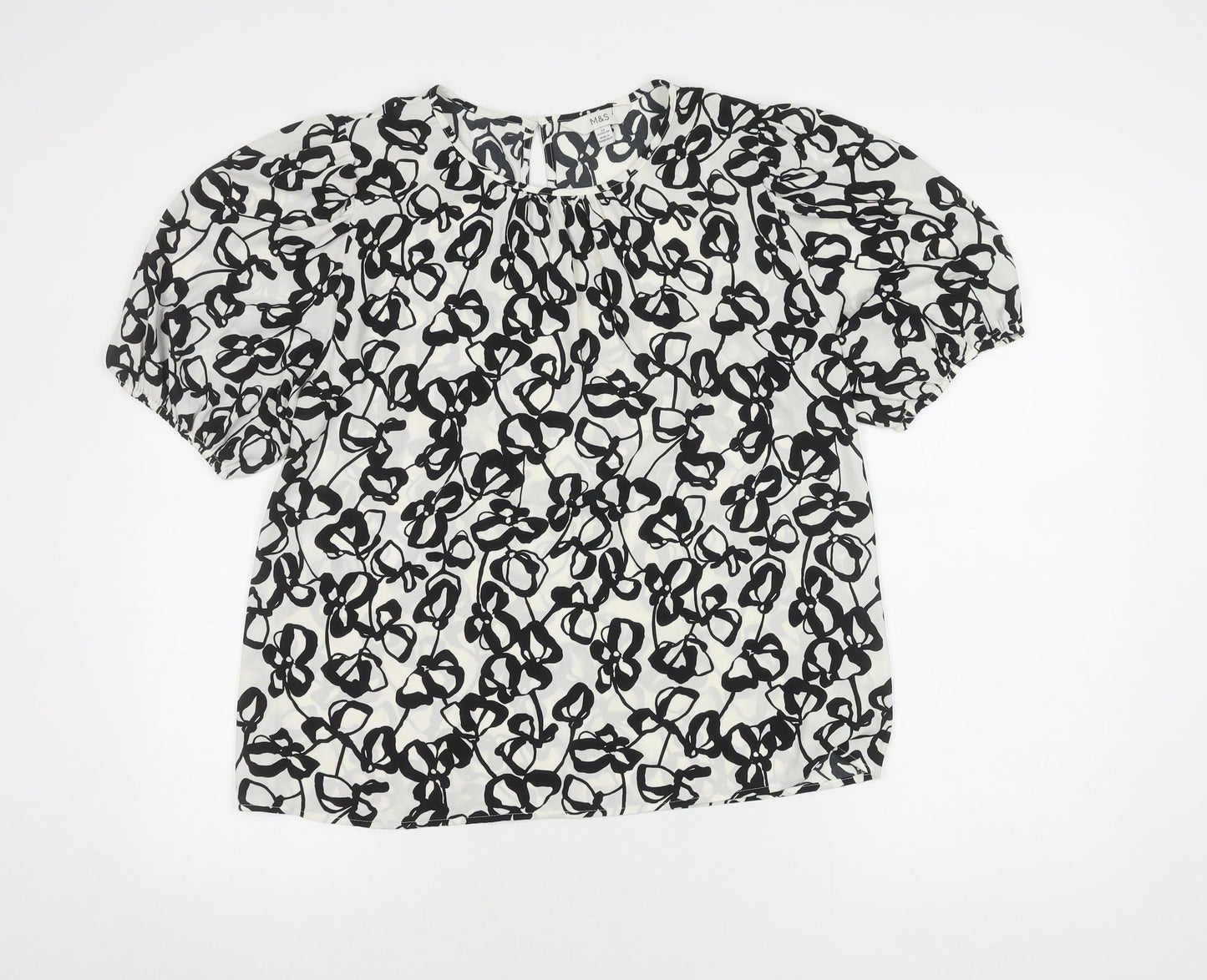 Womens UK Size 12 Marks and Spencer Black Basic Blouse