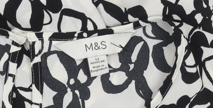 Womens UK Size 12 Marks and Spencer Black Basic Blouse