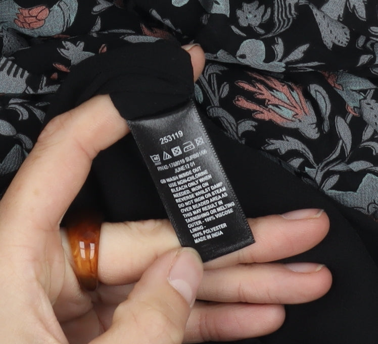 Monsoon Women's Black Floral Dress Size 14