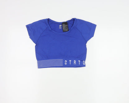 H&M Women's Blue Cropped Sport Top Size 12